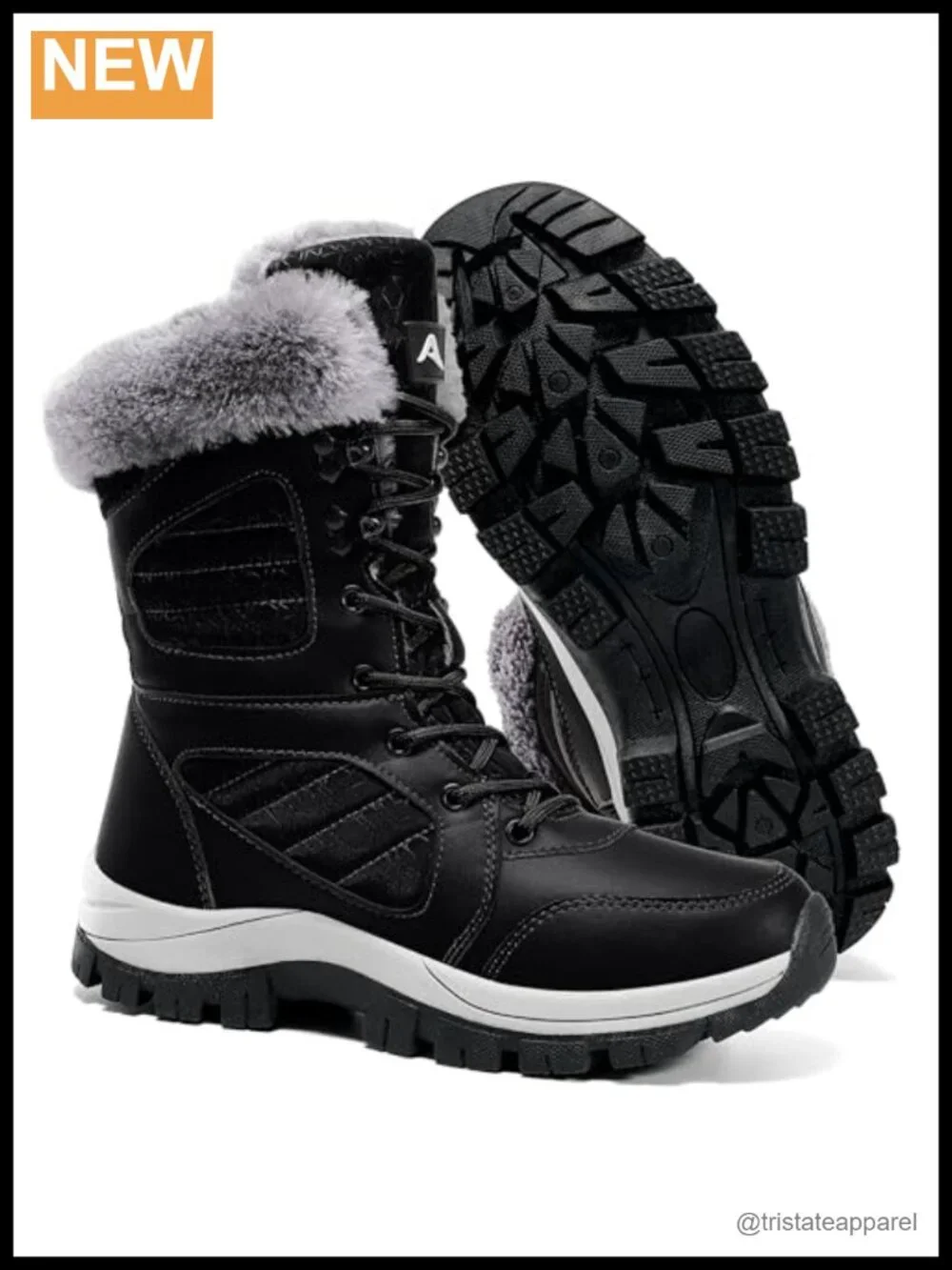 Women's Winter Snow Boots Waterproof Fur Lined Mid Calf Lace Up Non Slip
